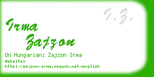 irma zajzon business card